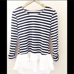 Black and White Striped Blouse